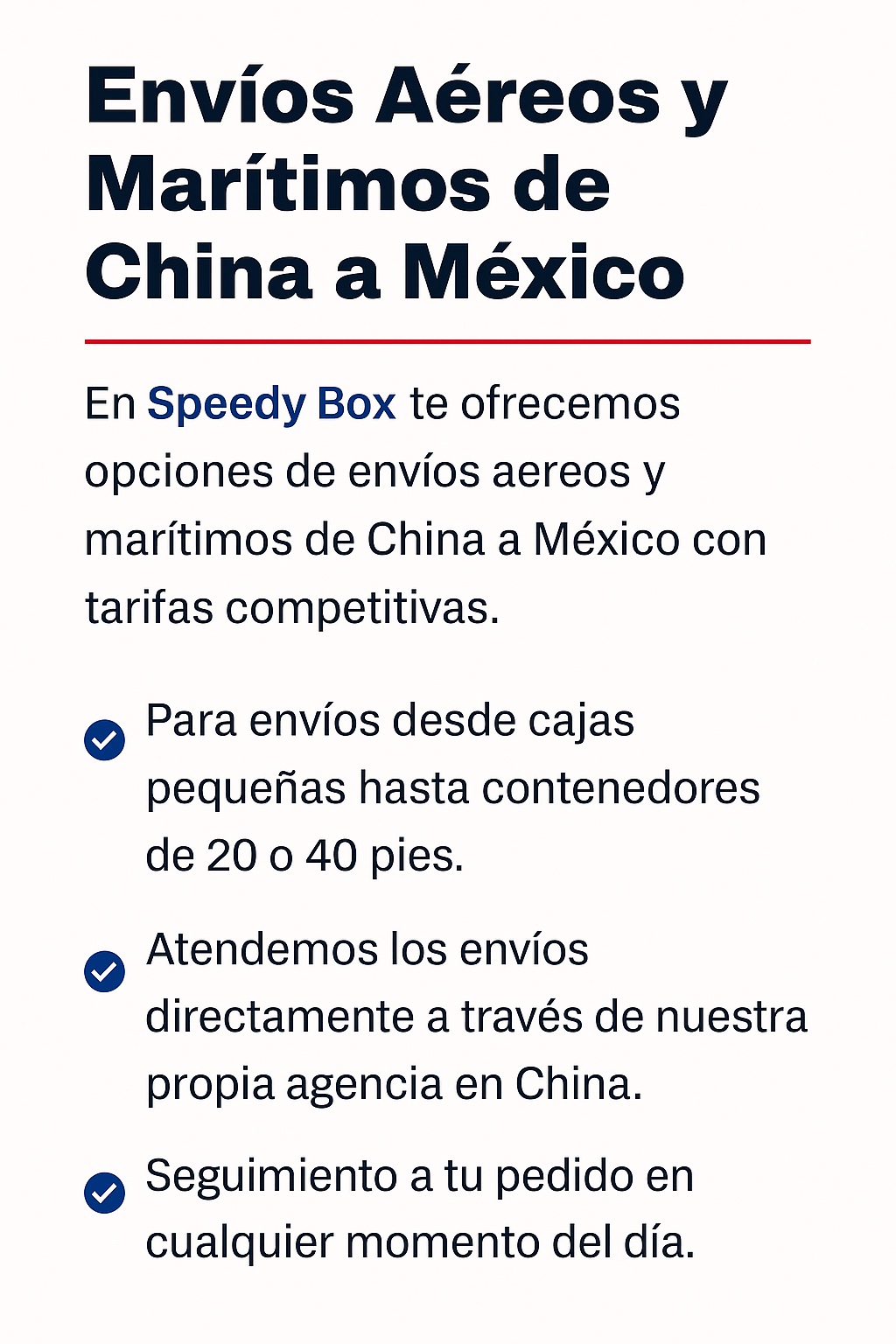 Envíos aéreos y marítimos de China y EUA a México